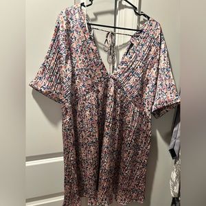 Express Yourself Blush Pink Floral Print Satin Babydoll Dress